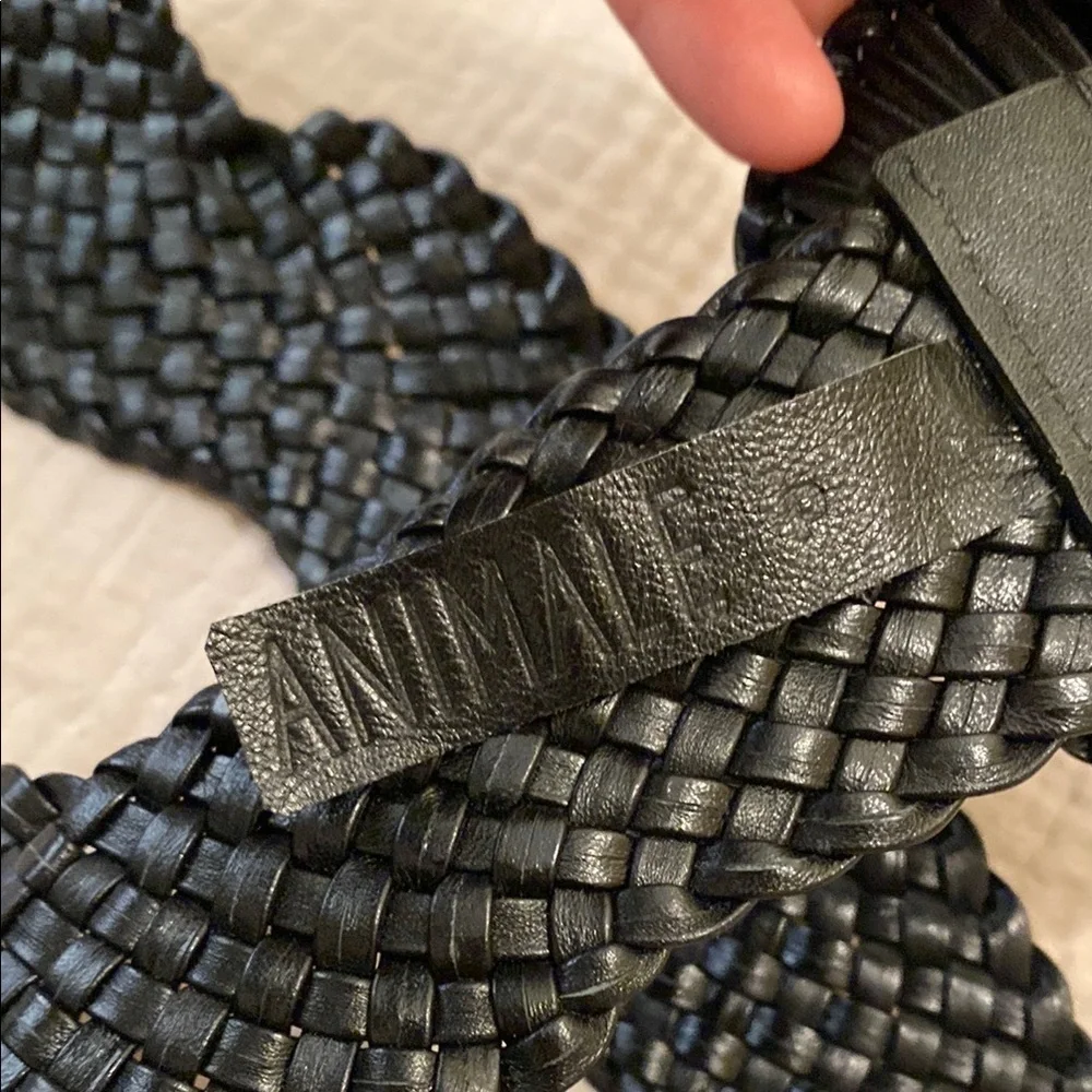 ANIMALE Elegant Black Woven Belt. Size P